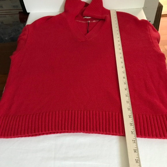 AVA & VIV Cotton Blend Sweater Long Sleeve V Neck Red NWT Women’s Plus Size 1X - Picture 11 of 15